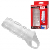 Насадка на пенис с кольцом для мошонки Clear Sensations Enhancer Sex Sleeve - 11,5 см. - XR Brands - в Нижневартовске купить с доставкой