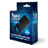 Черная открытая насадка на пенис с кольцом для мошонки XXXL-size - 9,9 см. - Sex Expert - в Нижневартовске купить с доставкой