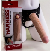 Насадка-фаллос в комплекте с трусиками Harness - 21,6 см. - LOVETOY (А-Полимер) - купить с доставкой в Нижневартовске