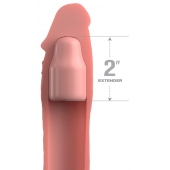 Телесная насадка-удлинитель 2 Inch Silicone X-tension with Strap - 20,3 см. - Pipedream - в Нижневартовске купить с доставкой