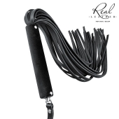 Черная кожаная плеть-флоггер - 84 см. - Notabu - купить с доставкой в Нижневартовске Черная кожаная плеть-флоггер - 84 см. - Notabu - купить с доставкой в Нижневартовске