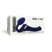 Синий безремневой страпон Multi Orgasm Size S с клиторальной стимуляцией - Strap-on-me - купить с доставкой в Нижневартовске