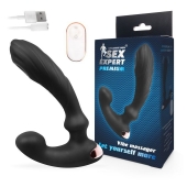 Черный вибромассажер простаты Sex Expert - 14,5 см. - Sex Expert - в Нижневартовске купить с доставкой