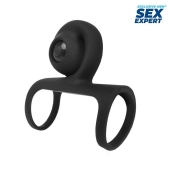 Черная вибронасадка на пенис Sex Expert - Sex Expert - в Нижневартовске купить с доставкой