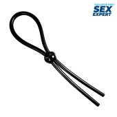 Черное силиконовое лассо с шариком для утяжки - Sex Expert - в Нижневартовске купить с доставкой