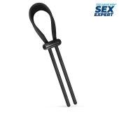 Черный ремень-лассо для усиления эрекции - Sex Expert - в Нижневартовске купить с доставкой