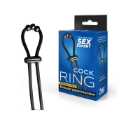 Черное эрекционное кольцо со стимулирующими бусинами - Sex Expert - в Нижневартовске купить с доставкой