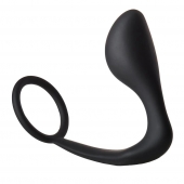 Черное эрекционное кольцо с анальной пробкой Anal Plug With Cockring - Dream Toys - в Нижневартовске купить с доставкой