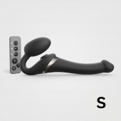 Черный безремневой страпон Multi Orgasm Size S с клиторальной стимуляцией - Strap-on-me - купить с доставкой в Нижневартовске