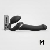 Черный безремневой страпон Multi Orgasm Size M с клиторальной стимуляцией - Strap-on-me - купить с доставкой в Нижневартовске