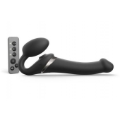 Черный безремневой страпон Multi Orgasm Size M с клиторальной стимуляцией - Strap-on-me - купить с доставкой в Нижневартовске