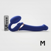 Синий безремневой страпон Multi Orgasm Size M с клиторальной стимуляцией - Strap-on-me - купить с доставкой в Нижневартовске