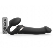 Черный безремневой страпон Multi Orgasm Size L с клиторальной стимуляцией - Strap-on-me - купить с доставкой в Нижневартовске