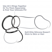 Набор из трех черных эрекционных колец Silicone 3-Ring Stamina Set - Pipedream - в Нижневартовске купить с доставкой