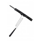 Черный кожаный ошейник-воротник с поводком - Pecado - купить с доставкой в Нижневартовске