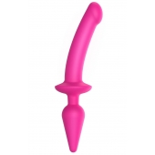 Ярко-розовый двусторонний фаллоимитатор Switch Plug-In Semi-Realistic Size L - Strap-on-me купить с доставкой в интернет-магазине Orgasmix в Нижневартовске Ярко-розовый двусторонний фаллоимитатор Switch Plug-In Semi-Realistic Size L - Strap-on-me