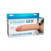 Полый страпон на ремнях 8’’ Hollow Silicone Strap-on - Pipedream - купить с доставкой в Нижневартовске