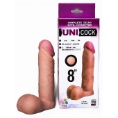 Фаллическая насадка для страпона UNICOCK 8  - 20 см. - LOVETOY (А-Полимер) - купить с доставкой в Нижневартовске