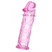 Розовая насадка фаллической формы - 12,5 см. - A-toys - в Нижневартовске купить с доставкой