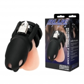 Черная клетка для пениса Silicone Small 2 in Cock Cage With Ball Divider - BlueLine - купить с доставкой в Нижневартовске