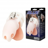 Белая клетка для пениса Silicone Small 2 in Cock Cage With Ball Divider - BlueLine - купить с доставкой в Нижневартовске