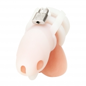 Белая клетка для пениса Silicone Small 2 in Cock Cage With Ball Divider - BlueLine - купить с доставкой в Нижневартовске