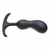 Черный массажер простаты с утяжелителями Premium Silicone Weighted Prostate Plug Medium - 16,3 см. - XR Brands - в Нижневартовске купить с доставкой