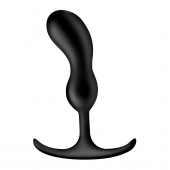 Черный массажер простаты с утяжелителями Premium Silicone Weighted Prostate Plug Medium - 16,3 см. - XR Brands - в Нижневартовске купить с доставкой
