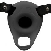 Черный полый страпон с вибрацией 2’’ Erection 28X Smooth Vibrating Silicone Penis Sheath - XR Brands - купить с доставкой в Нижневартовске