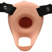 Телесный полый страпон 2  Erection 28X Smooth Vibrating Silicone Penis Sheath - 16 см. - XR Brands - купить с доставкой в Нижневартовске