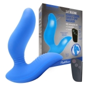 Синий вибромассажер простаты 3,5’’ Remote Control Curve P-spot Massager - 12 см. - Erokay - в Нижневартовске купить с доставкой