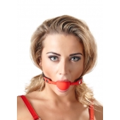 Силиконовый кляп-шар на чёрных ремешках Red Gag silicone - Orion - купить с доставкой в Нижневартовске