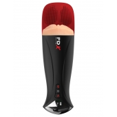 Телесный мастурбатор-вагина в черной колбе с вибрацией Fuck-O-Matic Pro XL - Pipedream - в Нижневартовске купить с доставкой