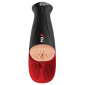 Телесный мастурбатор-вагина в черной колбе с вибрацией Fuck-O-Matic Pro XL - Pipedream - в Нижневартовске купить с доставкой