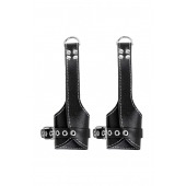 Черные подвесы с белой строчкой - Pecado - купить с доставкой в Нижневартовске