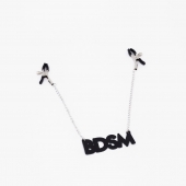 Зажимы на соски с кожаной подвеской BDSM - Crazy Handmade - купить с доставкой в Нижневартовске