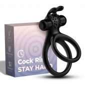 Черное эрекционное виброкольцо с подхватом мошонки Stay Hard - Boys of Toys - в Нижневартовске купить с доставкой