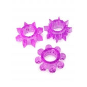 Набор из 3 лиловых эрекционных колец различной формы - Erowoman-Eroman - в Нижневартовске купить с доставкой