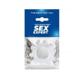 Прозрачное эрекционное кольцо со стимулирующими шариками - Sex Expert - в Нижневартовске купить с доставкой