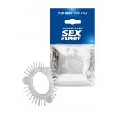Эластичное эрекционное кольцо с 3 шариками и шипами - Sex Expert - в Нижневартовске купить с доставкой