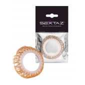 Эрекционное кольцо с бежевыми «ресничками» - Sextaz - в Нижневартовске купить с доставкой