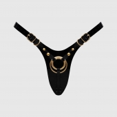 Черный пояс для фиксации насадок Strap-On-Me Leatherette Harness Fabulous - Strap-on-me - купить с доставкой в Нижневартовске