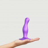 Фиолетовая насадка Strap-On-Me Dildo Plug Curvy size S - Strap-on-me - купить с доставкой в Нижневартовске