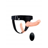 Женский страпон с 2 насадками, вибрацией и пультом ДУ - Erowoman-Eroman - купить с доставкой в Нижневартовске