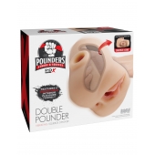 Телесный мастурбатор с вибрацией Double Pounder Vibrating Squeeze Stroker - Pipedream - в Нижневартовске купить с доставкой
