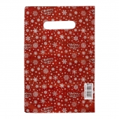 Красный подарочный новогодний пакет с вырубной ручкой (20х30 см) - Сима-Ленд - купить с доставкой в Нижневартовске