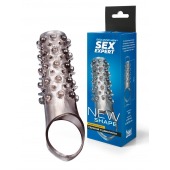 Дымчатая насадка на пенис с шипами и выпуклостями - 12 см. - Sex Expert - в Нижневартовске купить с доставкой