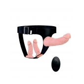 Женский страпон с 3 насадками и вибрацией - Erowoman-Eroman - купить с доставкой в Нижневартовске