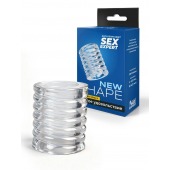 Прозрачная сквозная насадка на пенис с ребрышками - Sex Expert - в Нижневартовске купить с доставкой