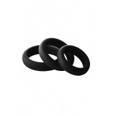 Набор из 3 черных эрекционных колец Smooth Silicone Cockring Pack - Dream Toys - в Нижневартовске купить с доставкой